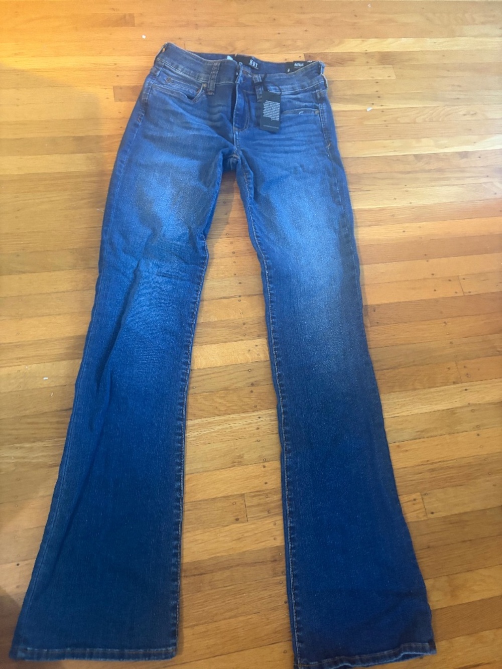 KUT from the Kloth Natalie Bootcut Jeans Sz 0 NWT Medium Dark Wash Stretch Denim